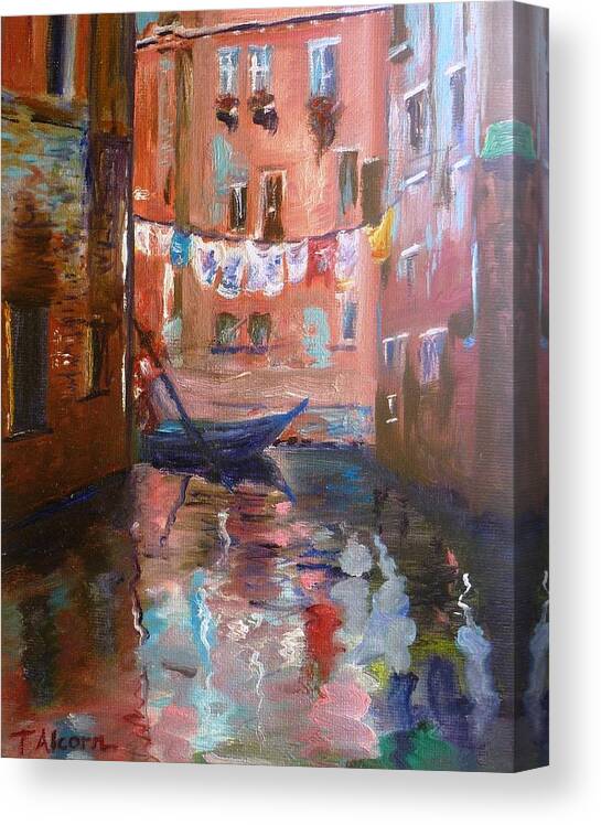 Italian Canvas Print featuring the painting Venice Reflections by Therese Alcorn