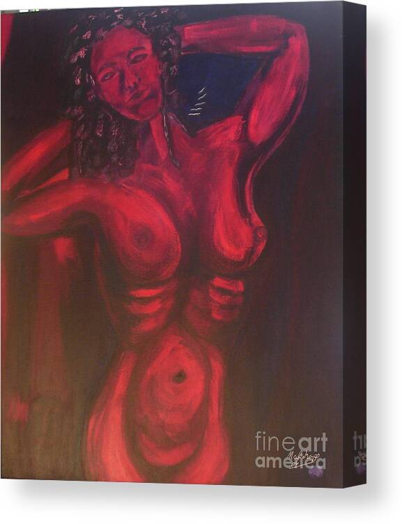 Nude Canvas Print featuring the painting Vibrant Nude by Neil Trapp