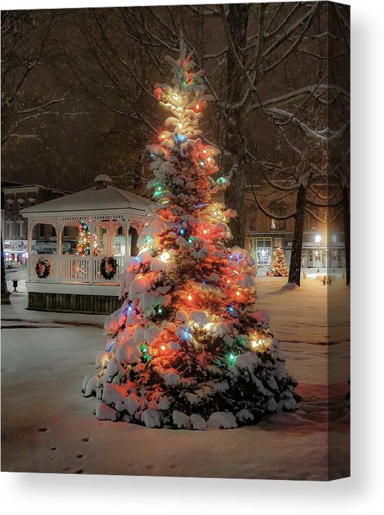 Christmas Tree Canvas Print featuring the photograph Village Christmas by Kendall McKernon