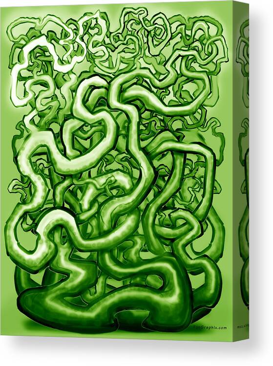 Vine Canvas Print featuring the digital art Vines of Green by Kevin Middleton