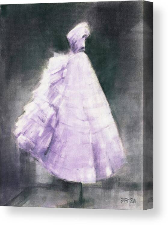 Purple Dress Canvas Print featuring the painting Vintage Chic Lavender and Gray by Beverly Brown