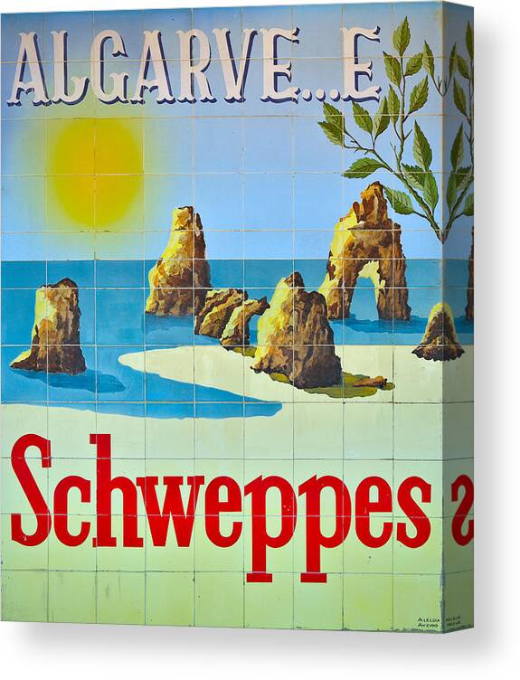 Schweppes Canvas Print featuring the photograph Vintage Schweppes Algarve Mosaic by Angelo DeVal