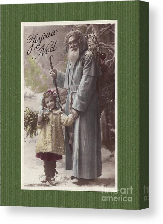 Vintage Canvas Print featuring the digital art Vintage St Nicholas Postcard by Melissa Messick
