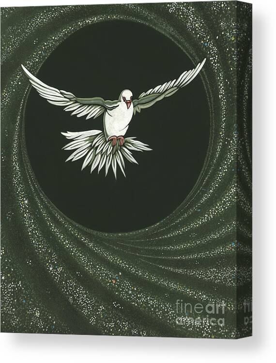 Viriditas Canvas Print featuring the painting Viriditas-Holy Spirit Detail by William Hart McNichols