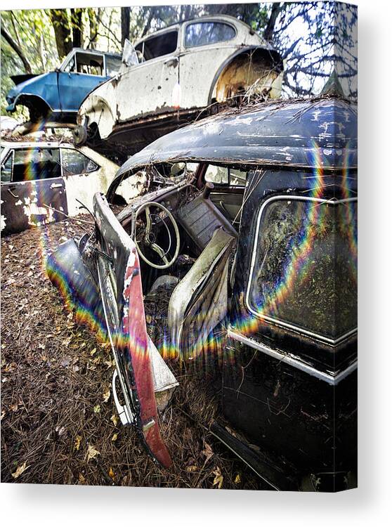 Vw Canvas Print featuring the photograph VW and Friends Graveyard by Alan Raasch