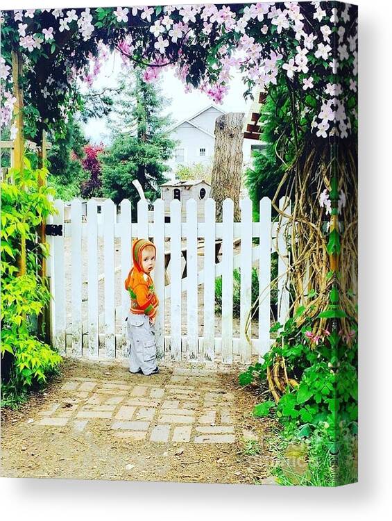 Little Brother Canvas Print featuring the photograph Waiting For Sis by LeLa Becker