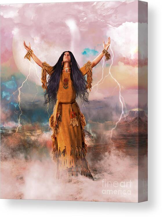 Great Spirit Canvas Print featuring the digital art Wakan Tanka The Great Spirit by Shanina Conway