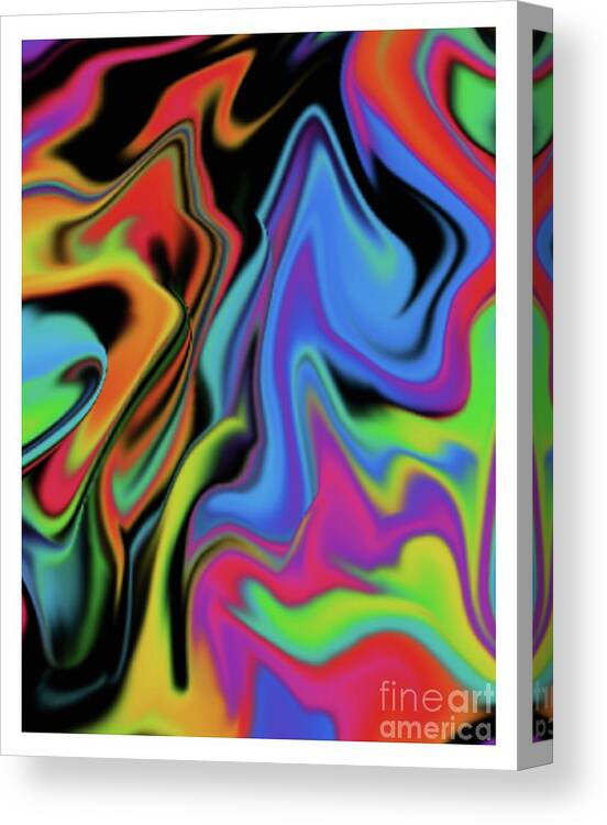 Warp Canvas Print featuring the digital art Warped with Colour by Barefoot Bodeez Art