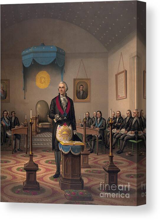 Washington Canvas Print featuring the painting Washington as a Master Mason by American School