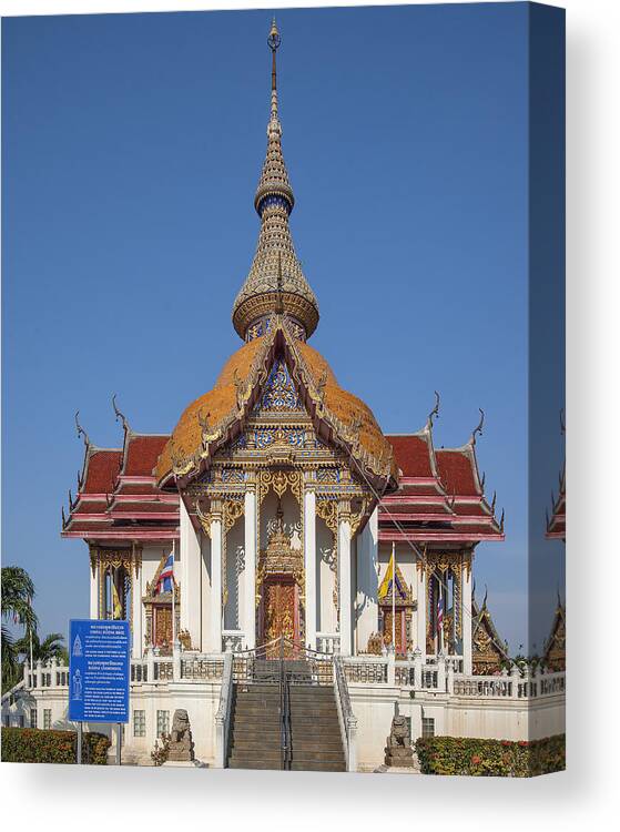 Temple Canvas Print featuring the photograph Wat Chaimongkron Phra Wihan DTHCB0088 by Gerry Gantt
