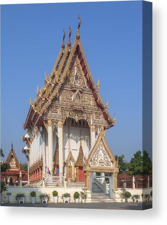 Temple Canvas Print featuring the photograph Wat Woranat Bonphot Phra Ubosot DTHNS0017 by Gerry Gantt