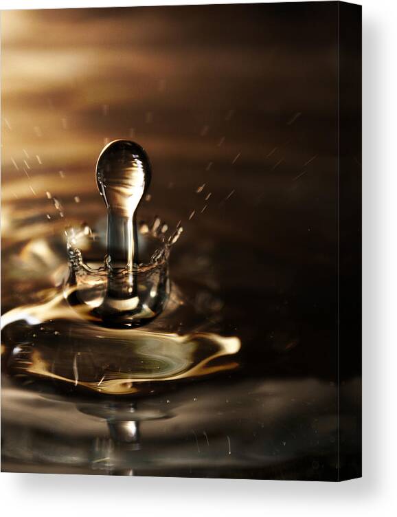 Water Drop Canvas Print featuring the photograph Water Drop Splash by Joe Granita
