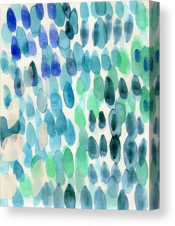 Water Canvas Print featuring the painting Waterfall 2- Abstract Art by Linda Woods by Linda Woods