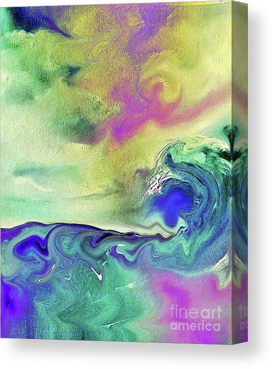 Oil Painting Canvas Print featuring the digital art Wave Dancer by Tracey Lee Cassin