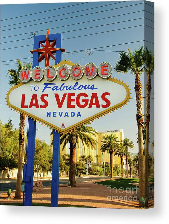 Cards Canvas Print featuring the photograph Welcome to Las Vegas by Charles Dobbs