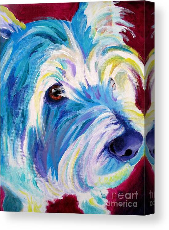 Dog Canvas Print featuring the painting Westie - That Look by Dawg Painter