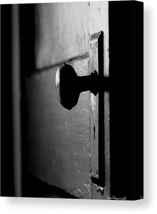 Black/white Canvas Print featuring the photograph What Lies Beyond by Denise Romano