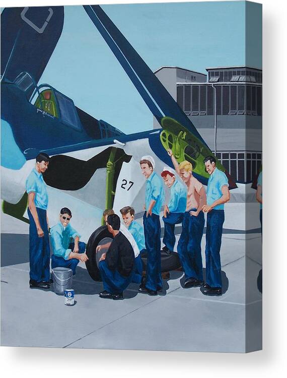Tire Canvas Print featuring the painting Wheel Class by Gene Ritchhart