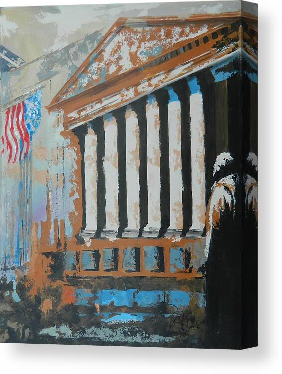 Stock Exchange Canvas Print featuring the painting Where Money Is Made by John Henne