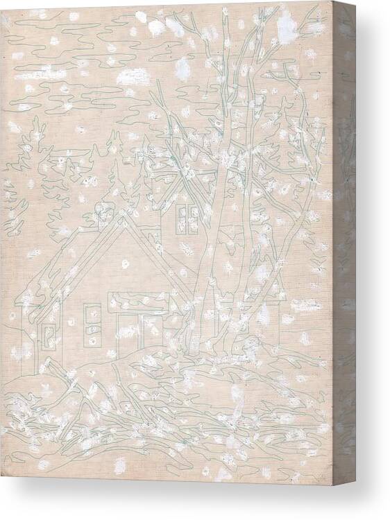 White-out Color By Number Home Snow Nature Landscape Art Canvas Print featuring the painting White-out 5 by William Douglas