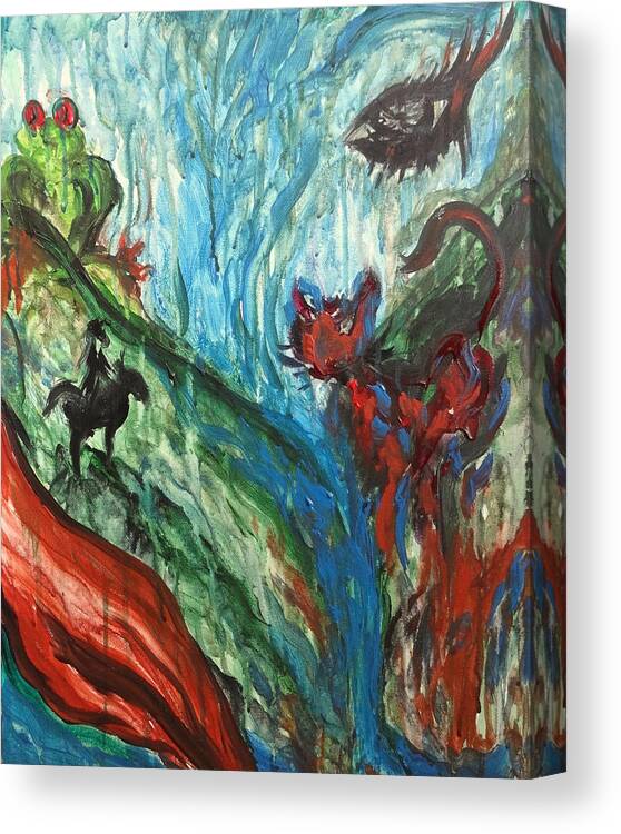 Abstract Canvas Print featuring the painting Wild Periscope Collaboration by Michelle Pier