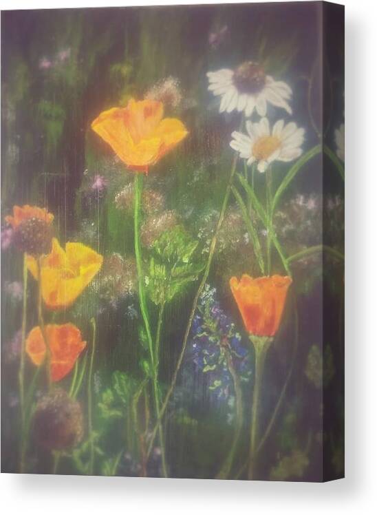 Wildflowers Canvas Print featuring the painting Wildflower Dance by Teri Merrill