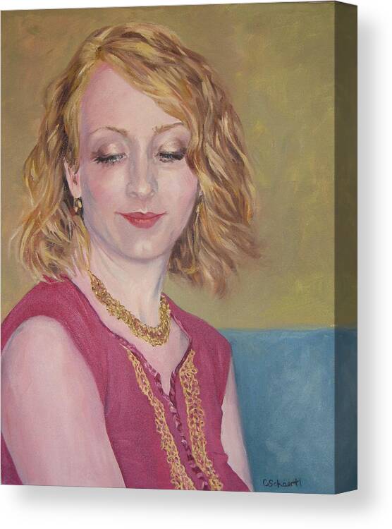 Portrait Canvas Print featuring the painting Willow in Gold by Connie Schaertl