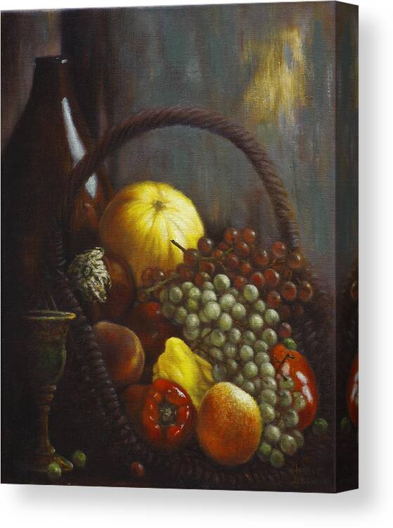 Fruit Canvas Print featuring the painting Wine Goblet by Harvie Brown