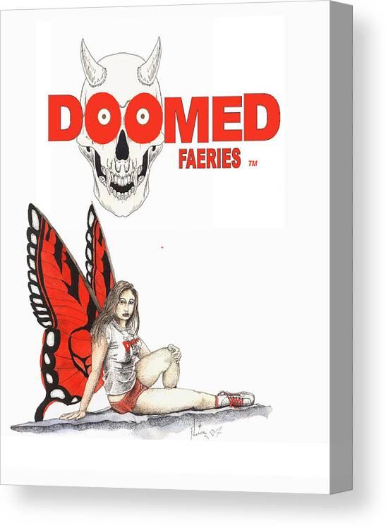 Hooters Fairy Doomed Fairies Hooters Fae Canvas Print featuring the mixed media Wing night by Preston Shupp