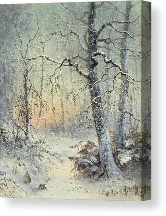Winter Canvas Print featuring the painting Winter Breakfast by Joseph Farquharson