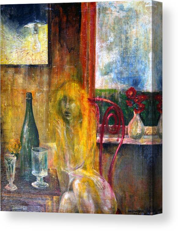 Imagination Canvas Print featuring the painting Woman Near Window by Wojtek Kowalski