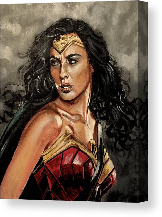 Wonder Woman Canvas Print featuring the painting Wonder Woman by Joel Tesch