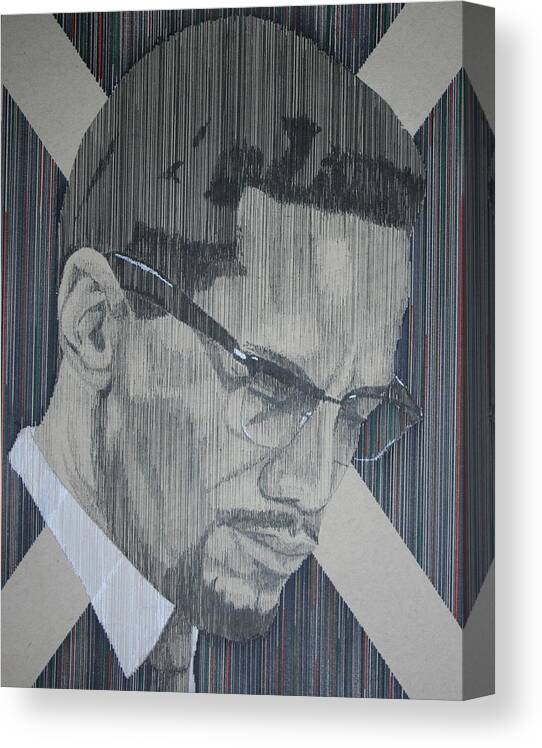Pen Canvas Print featuring the drawing X Prayer by Edmund Royster