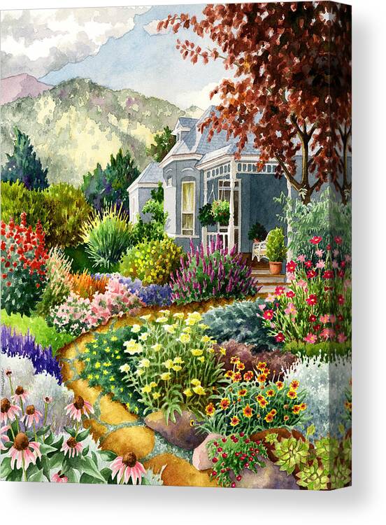 Colorado Garden Painting Canvas Print featuring the painting Xeriscape Garden by Anne Gifford