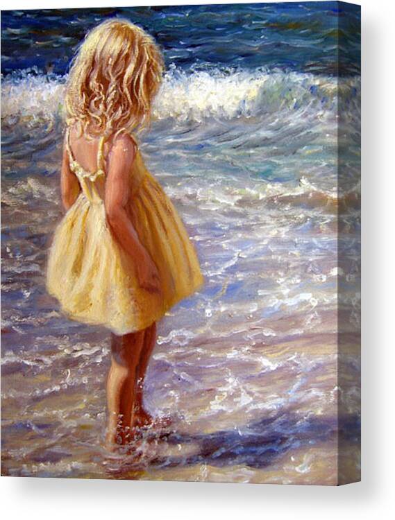 Yellow Dress Canvas Print featuring the painting Yellow Sundress by Marie Witte