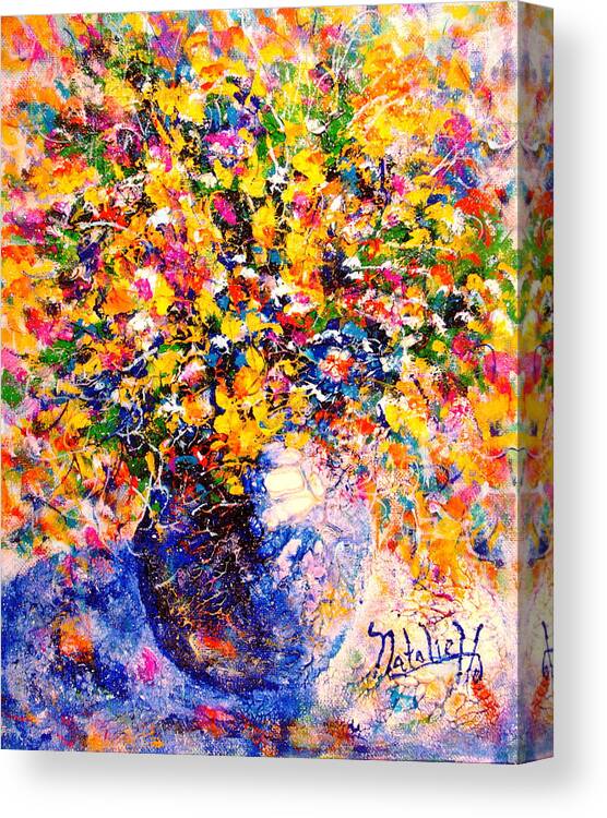 Flowers Canvas Print featuring the painting Yellow Sunshine by Natalie Holland