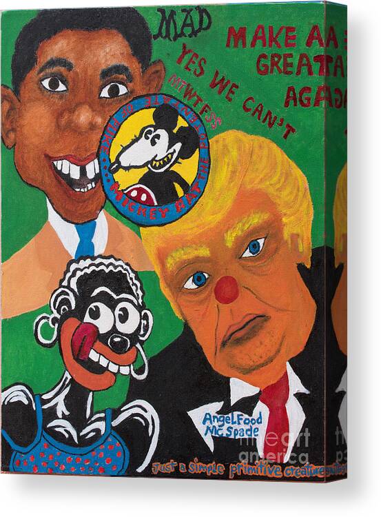 Politics Canvas Print featuring the painting Yes We Can't by Dean Robinson