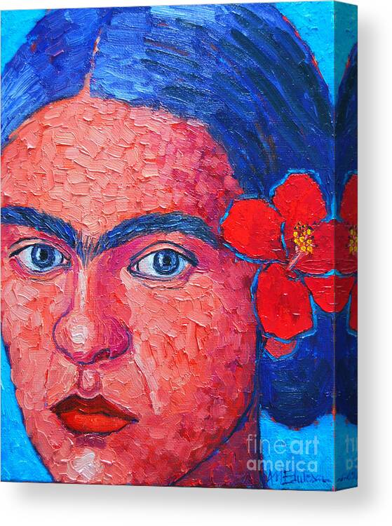 Frida Canvas Print featuring the painting Young Frida Kahlo by Ana Maria Edulescu