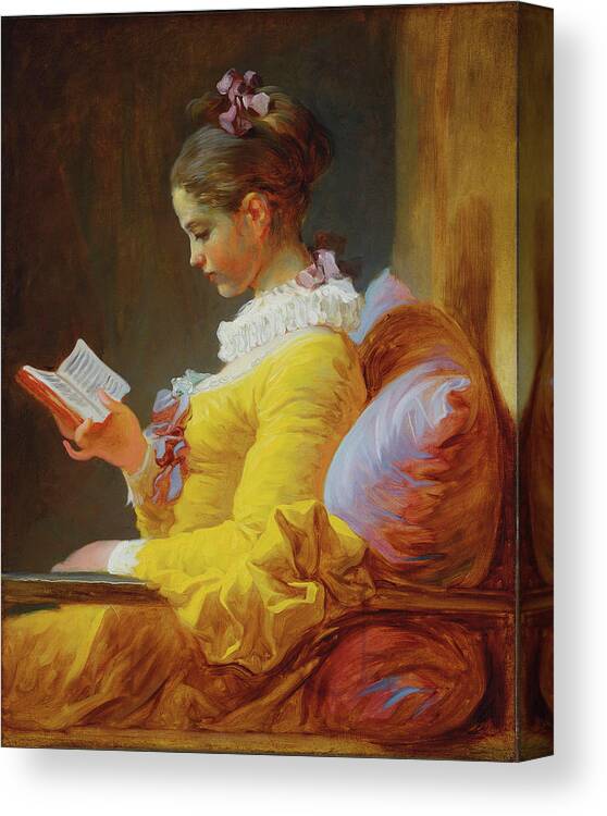 Jean-honor Fragonard (french Canvas Print featuring the painting Young Girl Reading by MotionAge Designs