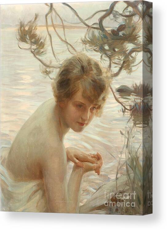 Paul Emile Chabas Canvas Print featuring the painting Young Lady By The Water by MotionAge Designs