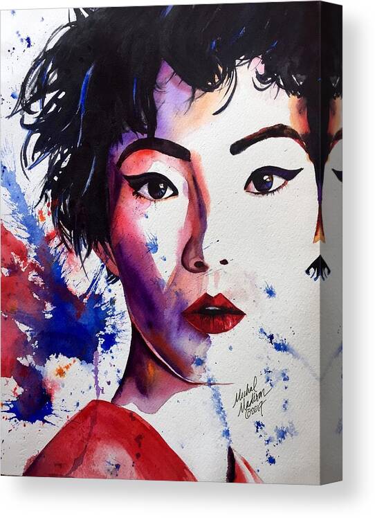 Asian Canvas Print featuring the painting You're a Firework by Michal Madison