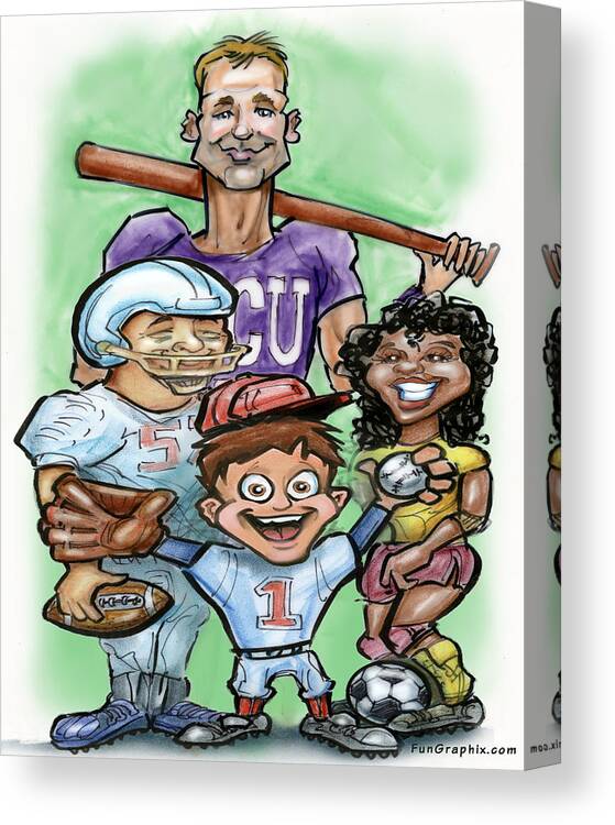 Youth Canvas Print featuring the digital art Youth Sports by Kevin Middleton