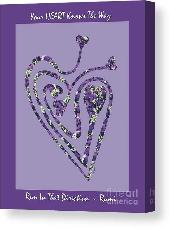 Heart Canvas Print featuring the photograph Zen Heart Labyrinth Floral by Mars Besso