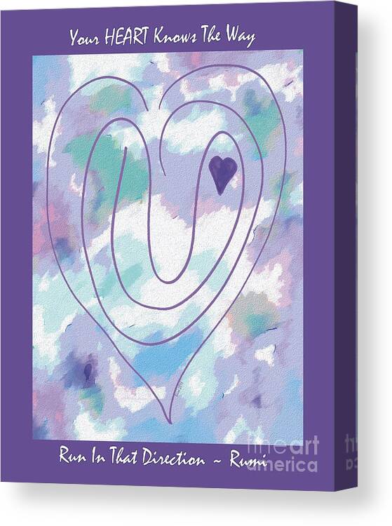 Heart Canvas Print featuring the photograph Zen Heart Labyrinth Pastel by Mars Besso