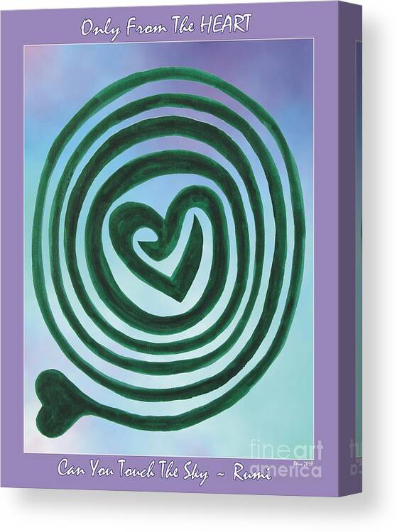 Labyrinth Canvas Print featuring the photograph Zen Heart Labyrinth Sky by Mars Besso