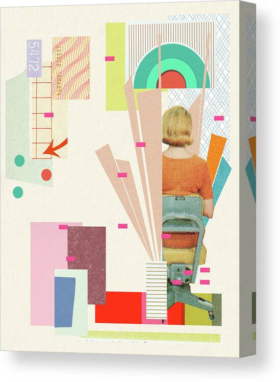 Abstract Canvas Print featuring the drawing Abstract Collage by CSA Images