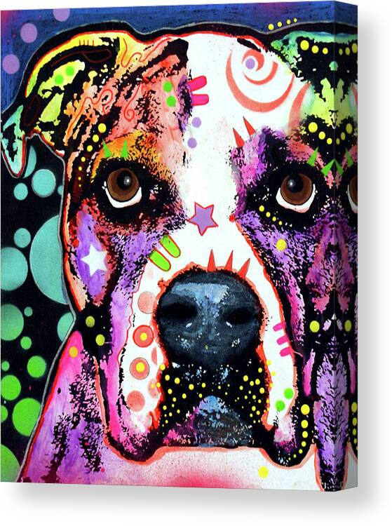 American Bulldog Canvas Print featuring the mixed media American Bulldog by Dean Russo
