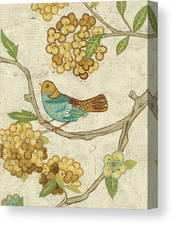 Decorative Canvas Print featuring the painting Antique Aviary II #1 by Chariklia Zarris