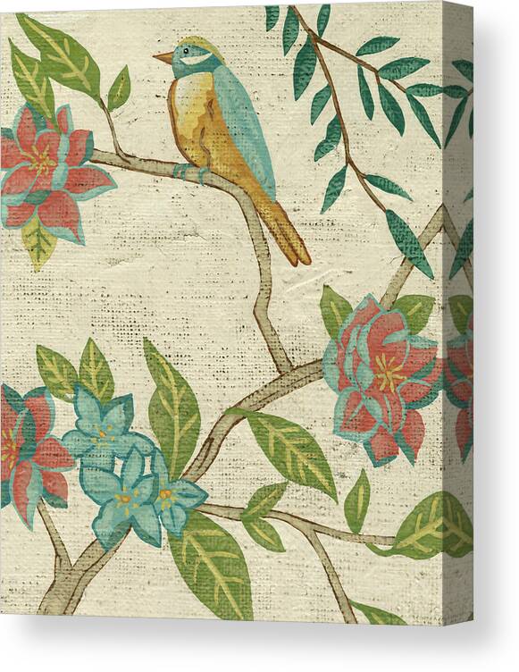 Decorative Canvas Print featuring the Antique Aviary Iv #1 by Chariklia Zarris