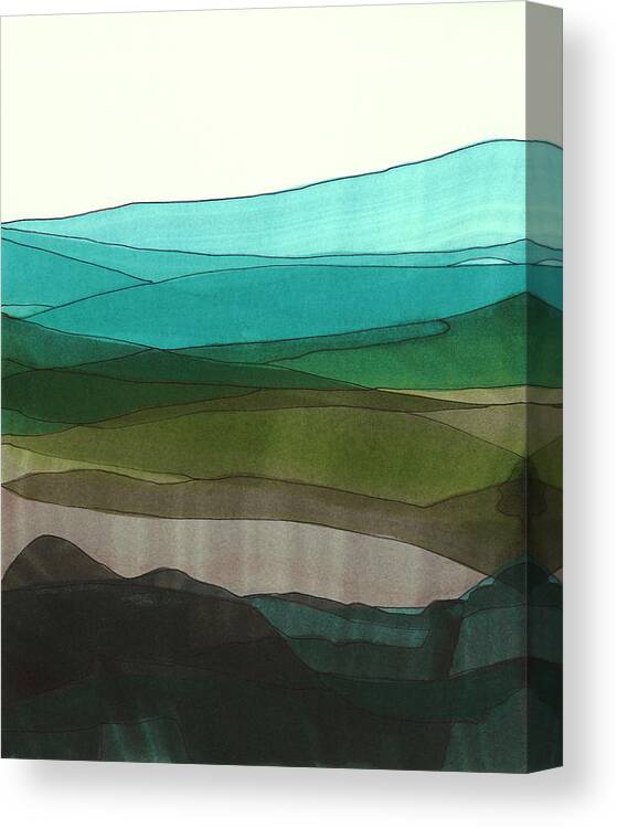 Landscapes Canvas Print featuring the painting Blue Hills I #1 by Jodi Fuchs